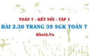 Bài 2.30 trang 39 SGK Toán 7 tập 1 Kết nối tri thức